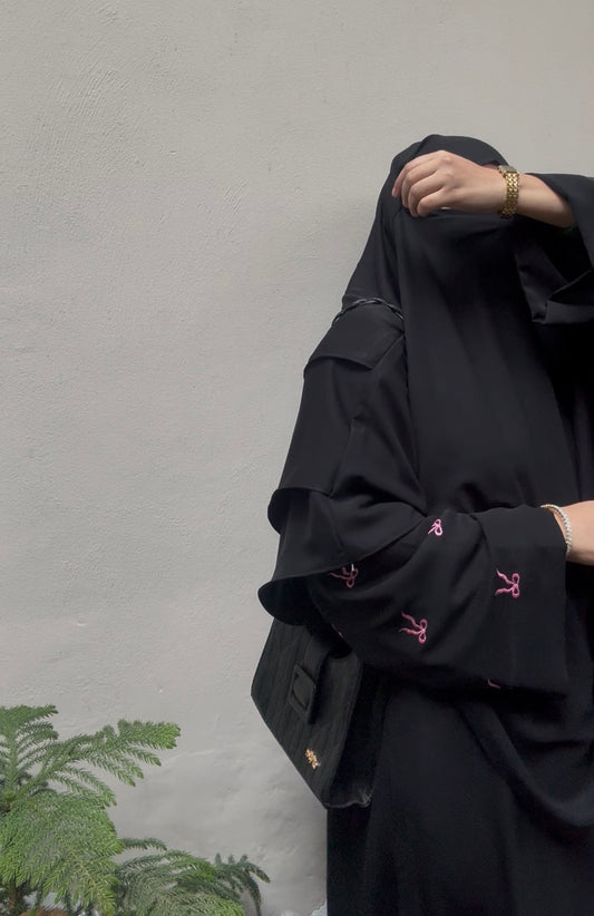 Amira embroided abaya Khimar set