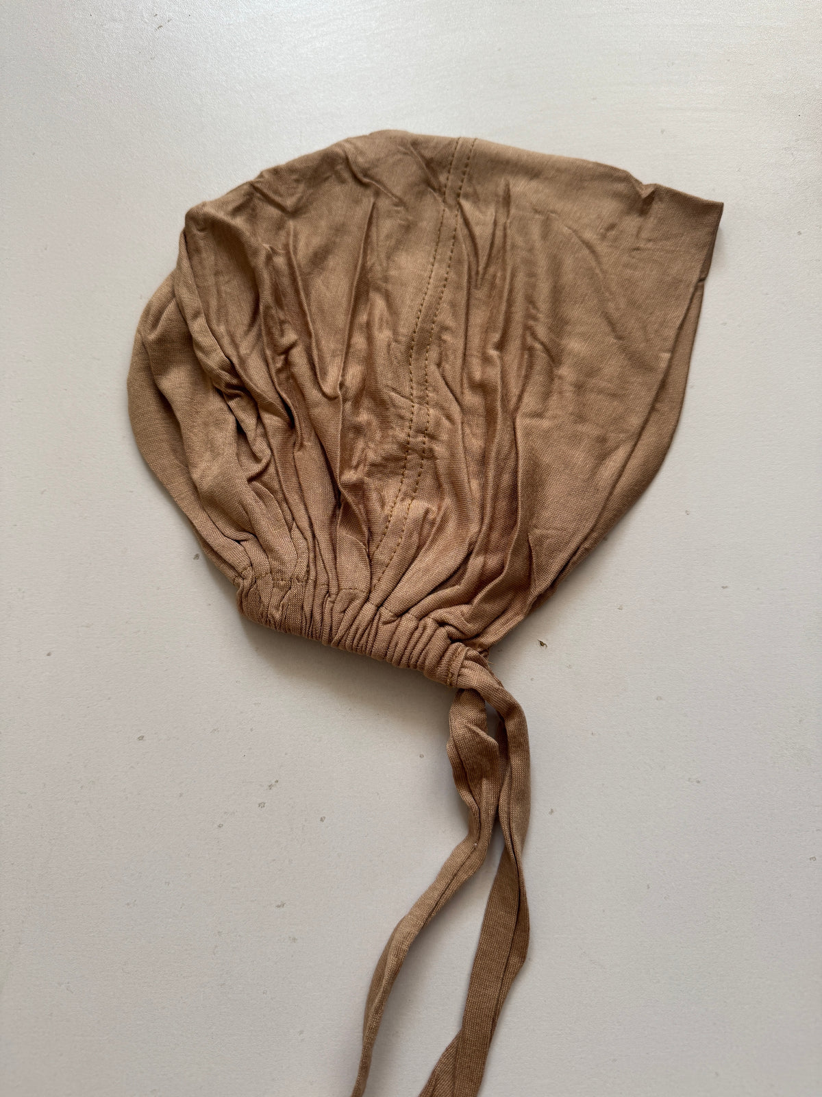 Malaysian tie back hijab cap-brown