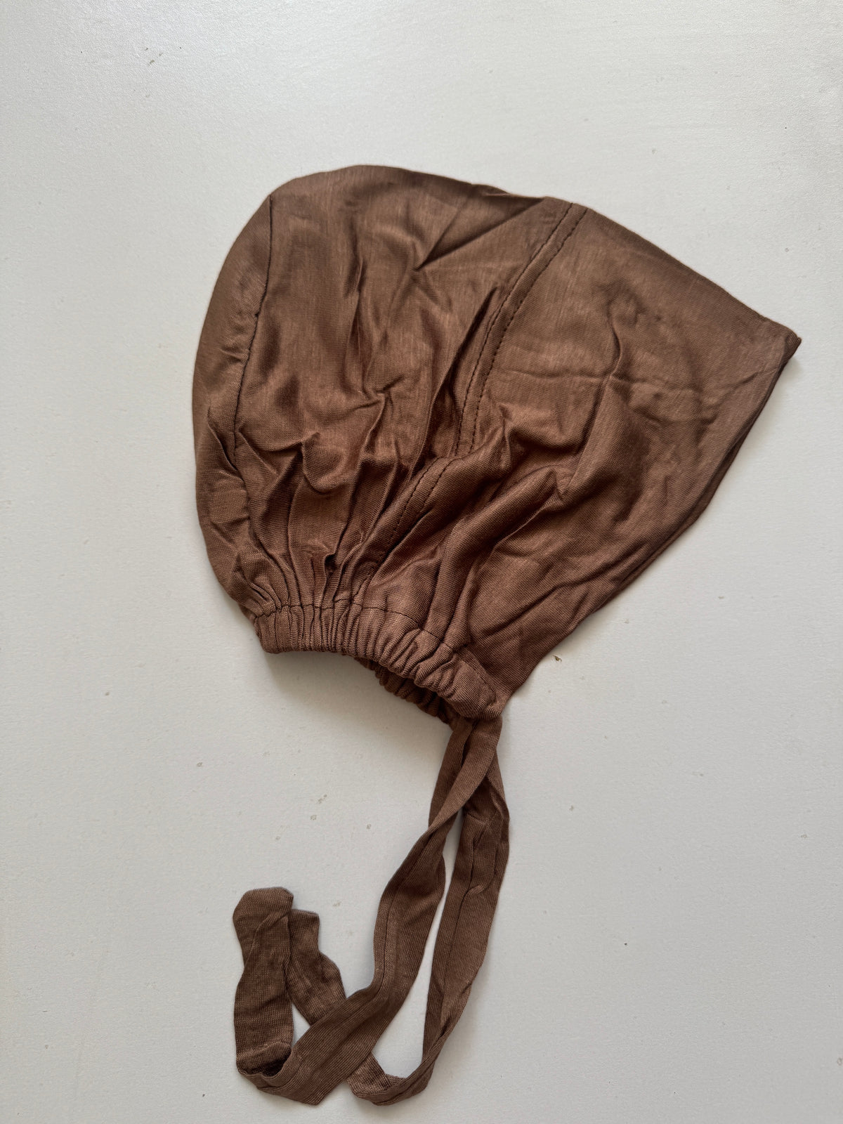 Malaysian tie back hijab cap-coffee