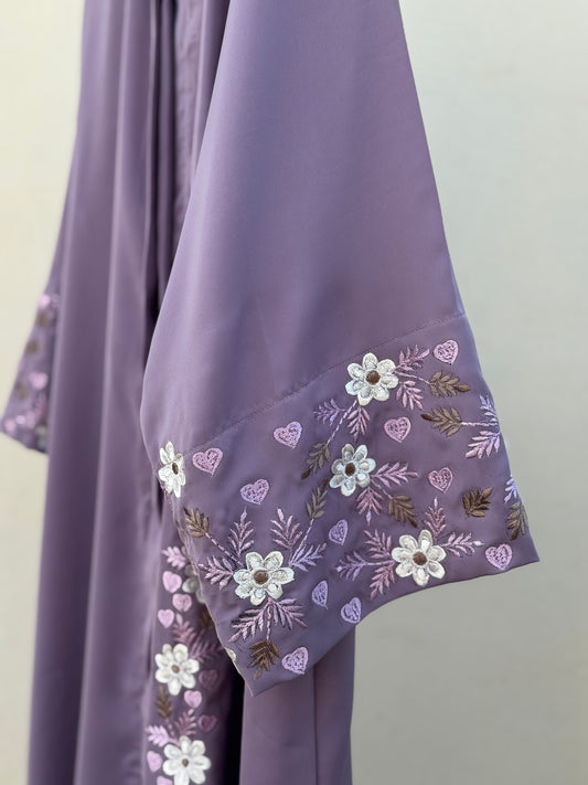 Lavender Floral Abaya
