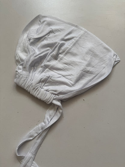 Malaysian tie back hijab cap- white