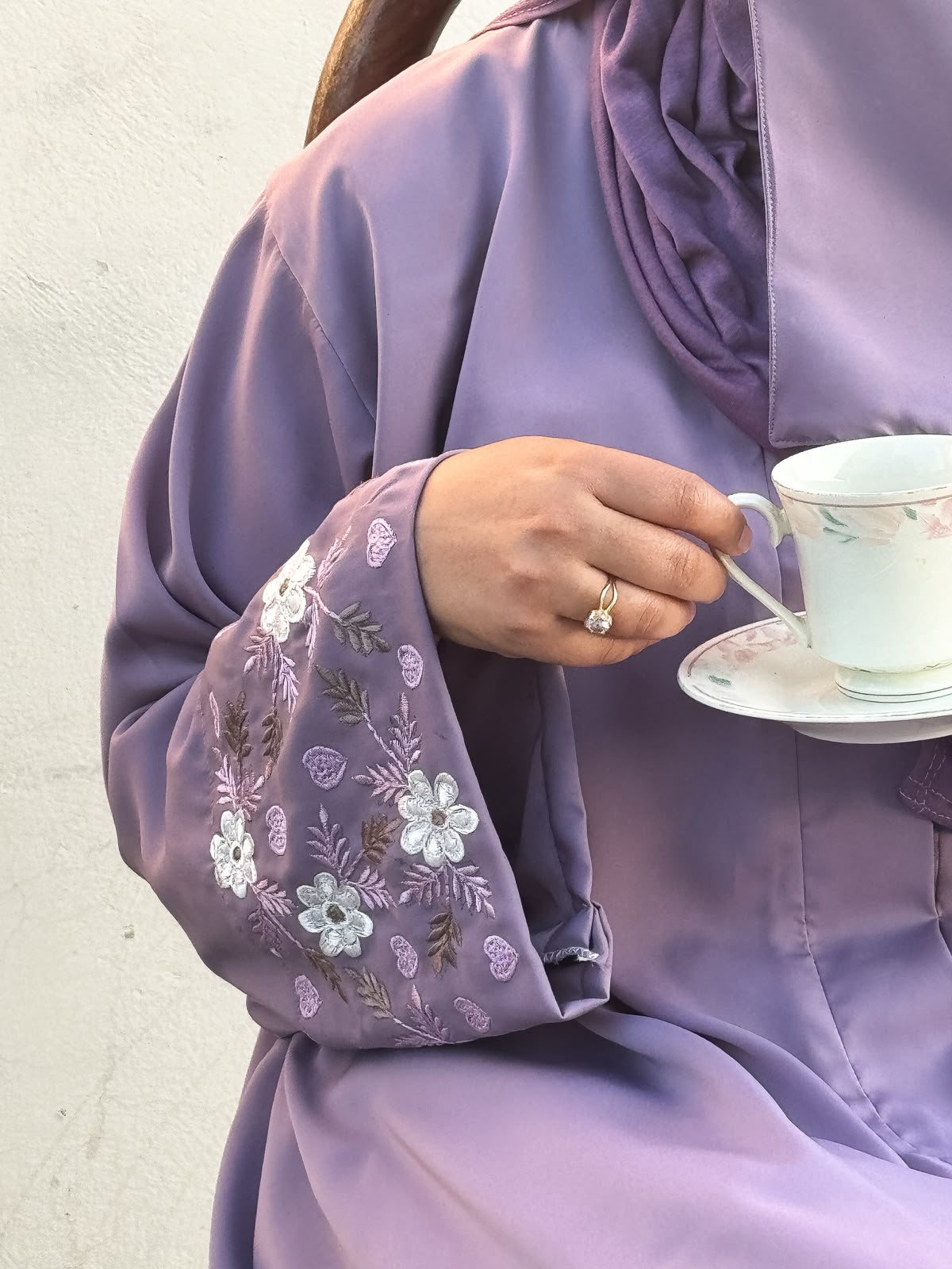 Lavender Floral Abaya