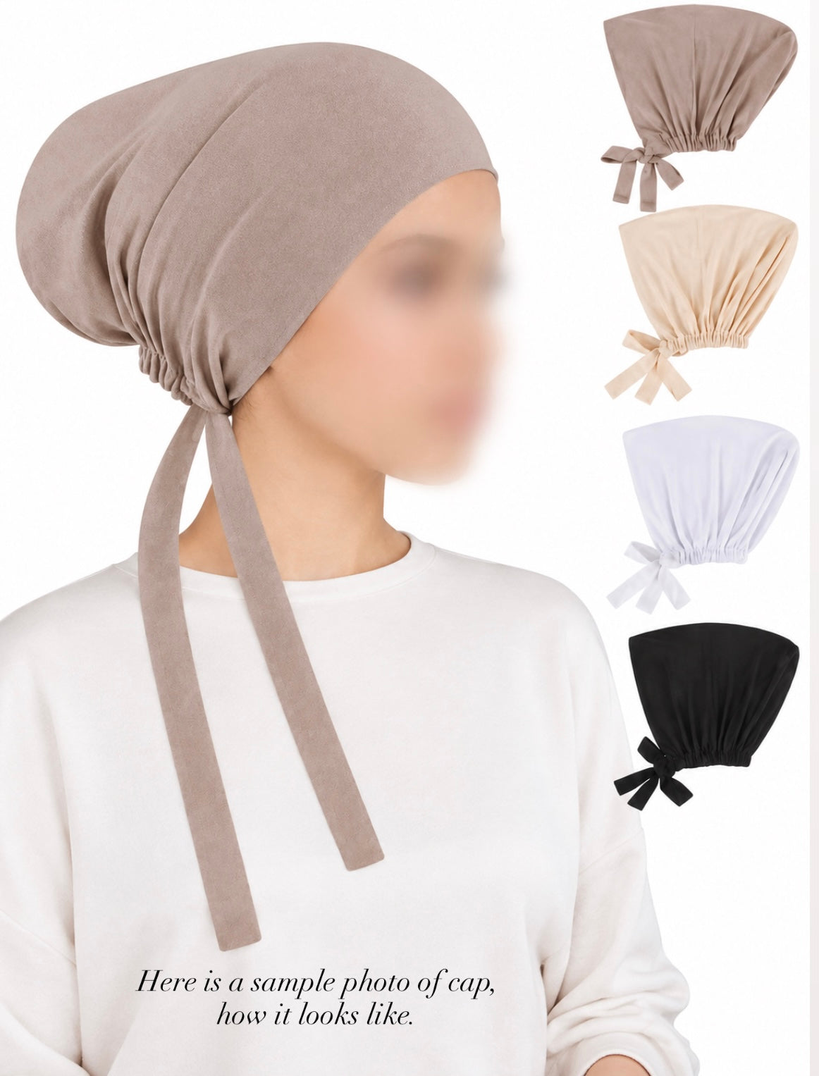 Malaysian tie back Hijab cap-greya