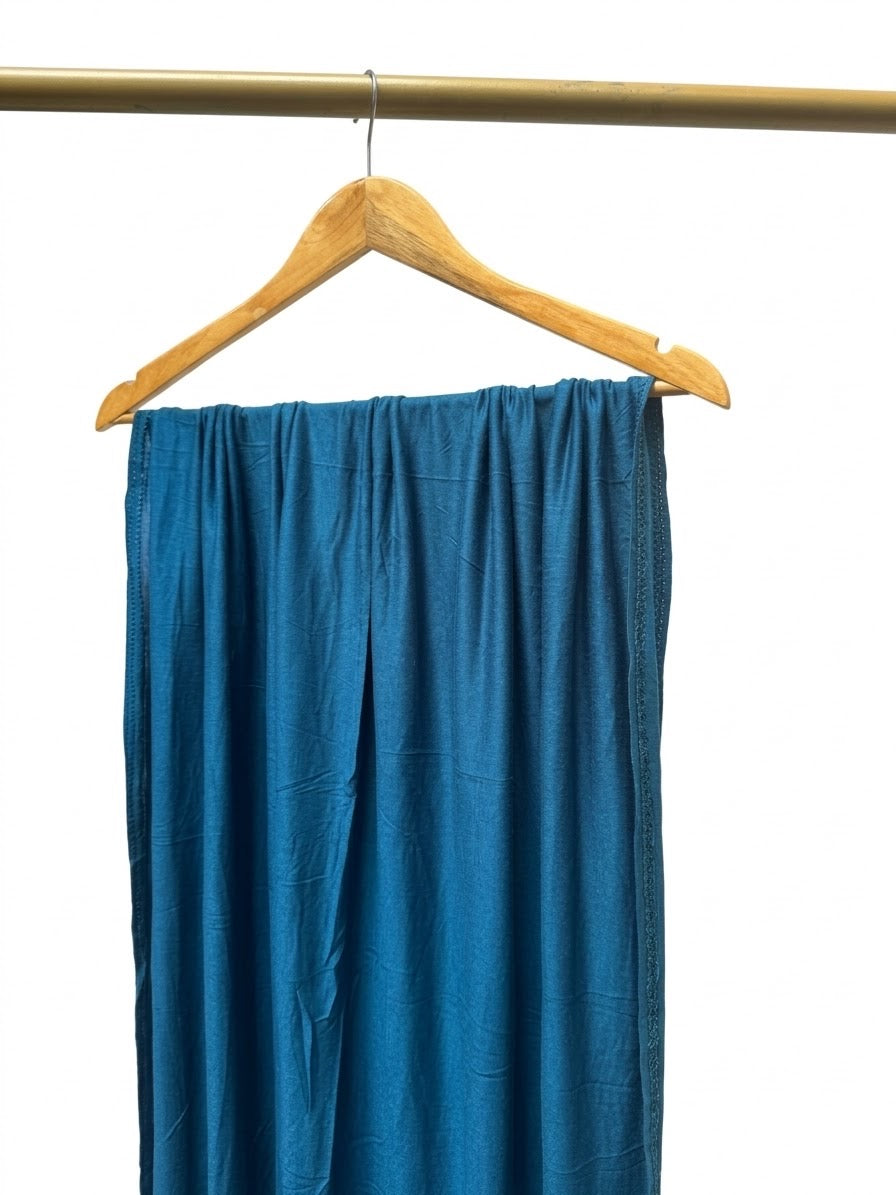 Malaysian jersey hijab-teal blue