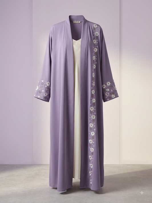 Lavender Floral Abaya