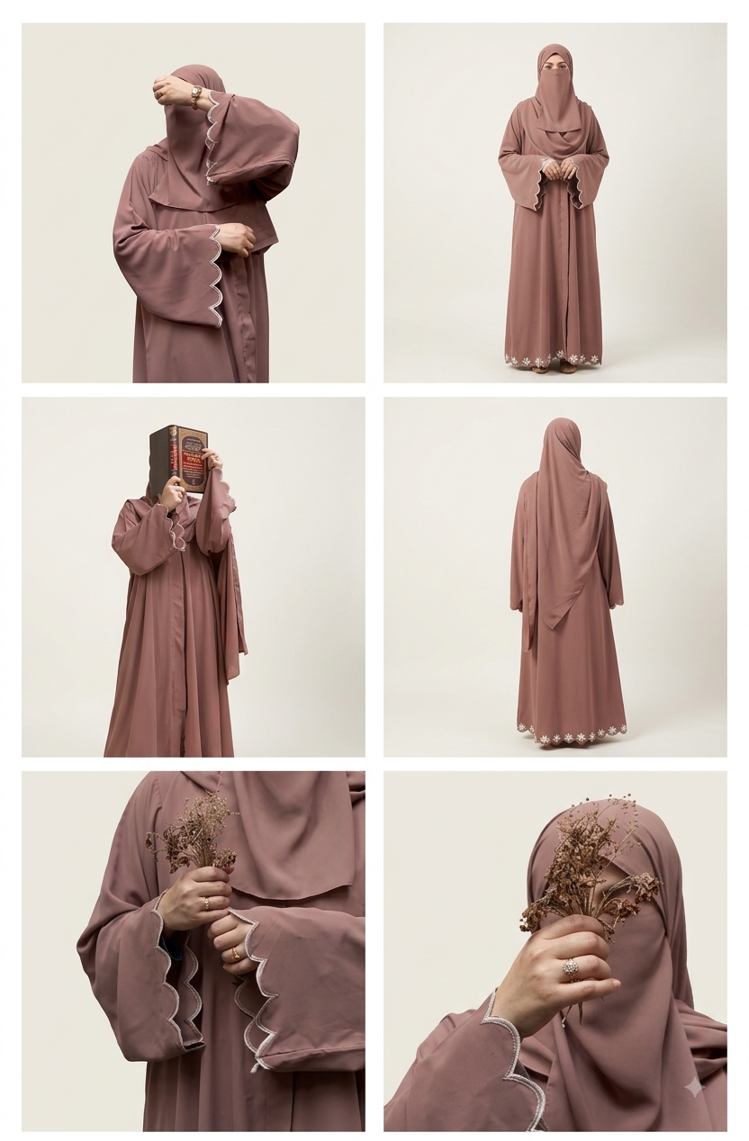 Dusty rose Abaya